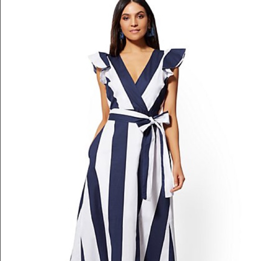 Striped Flounce Maxi Dress